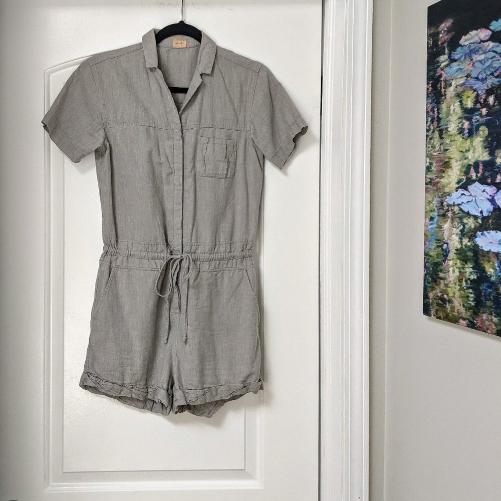 Aritzia Gray Short Sleeve Jumpsuit